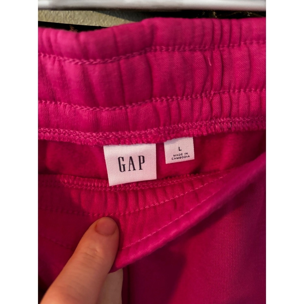 GAP‎ Pink Fleece Sweatpants Relaxed Straight Leg Lounge NWT Women L - Picture 2 of 7